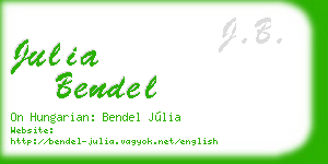 julia bendel business card
